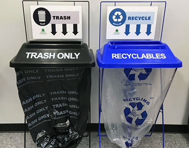 trash and recycling containers